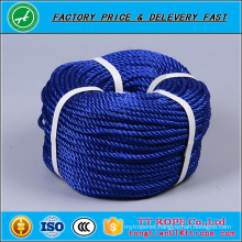 3 strands Agricultural packing rope 10mm blue line twisted pp mono rope